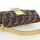 FENDI Zucca Canvas Mamma Baguette Shoulder Bag Gold Auth YKZ560SM-6