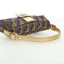 FENDI Zucca Canvas Mamma Baguette Shoulder Bag Gold Auth YKZ560SM-7