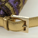 FENDI Zucca Canvas Mamma Baguette Shoulder Bag Gold Auth YKZ560SM-8