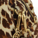 PRADA Hand Bag Unborn Calf Skin 2way Brown Auth YKZ564SAV-20