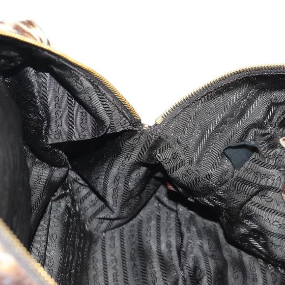 PRADA Hand Bag Unborn Calf Skin 2way Brown Auth YKZ564SAV