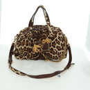 PRADA Hand Bag Unborn Calf Skin 2way Brown Auth YKZ564SAV-12