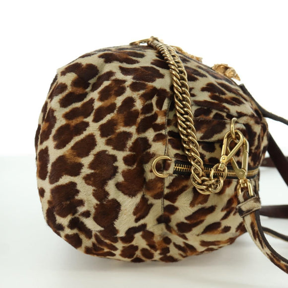 PRADA Hand Bag Unborn Calf Skin 2way Brown Auth YKZ564SAV