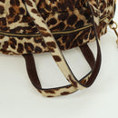 PRADA Hand Bag Unborn Calf Skin 2way Brown Auth YKZ564SAV-7