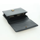 GUCCI Chain Web Sherry Line Shoulder Bag Leather Black Gold 432280 Auth YKZ566M-10
