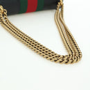 GUCCI Chain Web Sherry Line Shoulder Bag Leather Black Gold 432280 Auth YKZ566M-7