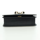 GUCCI Chain Web Sherry Line Shoulder Bag Leather Black Gold 432280 Auth YKZ566M-5