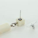 CHANEL COCO Mark Camellia Pierce plastic White CC Auth YKZ574M-12