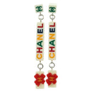 CHANEL COCO Mark Camellia Pierce plastic White CC Auth YKZ574M-2