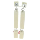 CHANEL COCO Mark Camellia Pierce plastic White CC Auth YKZ574M-3