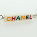 CHANEL COCO Mark Camellia Pierce plastic White CC Auth YKZ574M-5