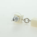 CHANEL COCO Mark Camellia Pierce plastic White CC Auth YKZ574M-9