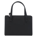 LOEWE Postal Hand Bag Leather 2way Black Silver Auth YKZ578A-2
