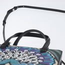 LOEWE Postal Hand Bag Leather 2way Black Silver Auth YKZ578A-8