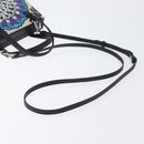 LOEWE Postal Hand Bag Leather 2way Black Silver Auth YKZ578A-9