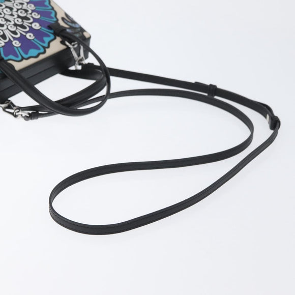LOEWE Postal Hand Bag Leather 2way Black Silver Auth YKZ578A