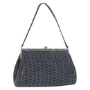 CELINE C Macadam Canvas Shoulder Bag Gray Silver Auth YKZ580-1