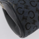 CELINE C Macadam Canvas Shoulder Bag Gray Silver Auth YKZ580-15