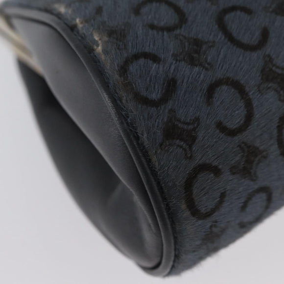 CELINE C Macadam Canvas Shoulder Bag Gray Silver Auth YKZ580