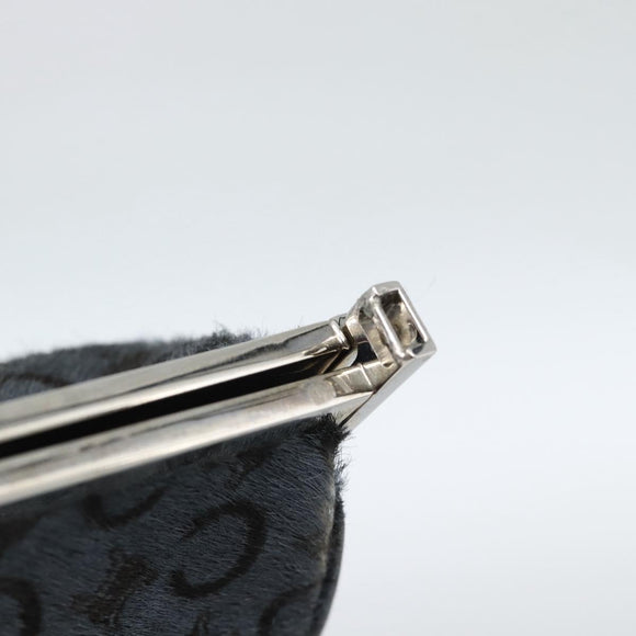 CELINE C Macadam Canvas Shoulder Bag Gray Silver Auth YKZ580