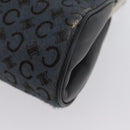 CELINE C Macadam Canvas Shoulder Bag Gray Silver Auth YKZ580-9