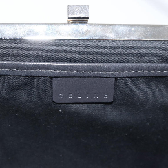 CELINE C Macadam Canvas Shoulder Bag Gray Silver Auth YKZ580