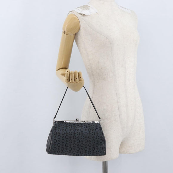 CELINE C Macadam Canvas Shoulder Bag Gray Silver Auth YKZ580
