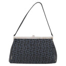 CELINE C Macadam Canvas Shoulder Bag Gray Silver Auth YKZ580-2