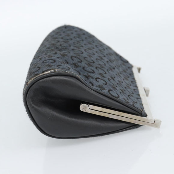 CELINE C Macadam Canvas Shoulder Bag Gray Silver Auth YKZ580
