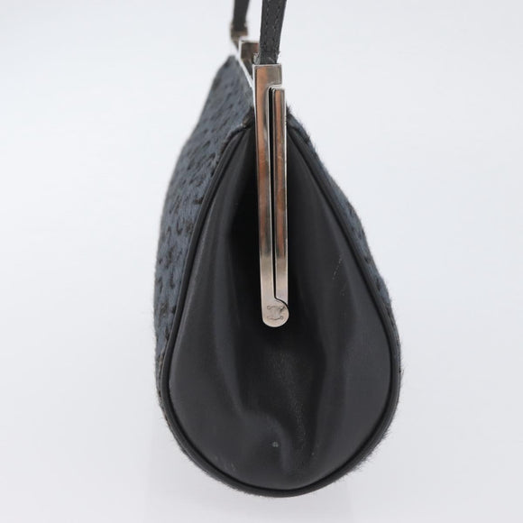 CELINE C Macadam Canvas Shoulder Bag Gray Silver Auth YKZ580