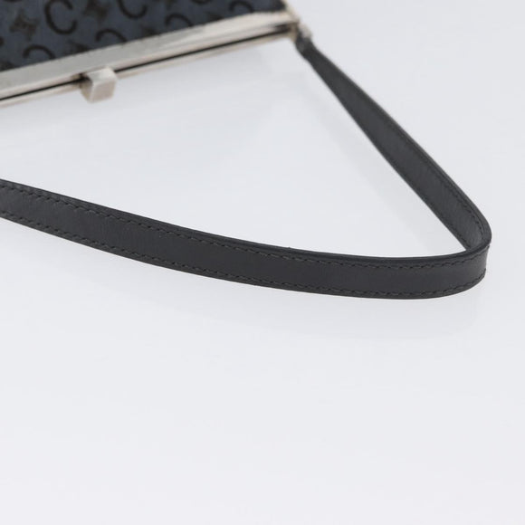 CELINE C Macadam Canvas Shoulder Bag Gray Silver Auth YKZ580