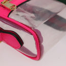 GUCCI Web Sherry Line Shoulder Bag Vinyl Clear Pink 517350 Auth YKZ583A-9