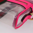 GUCCI Web Sherry Line Shoulder Bag Vinyl Clear Pink 517350 Auth YKZ583A-14
