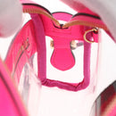 GUCCI Web Sherry Line Shoulder Bag Vinyl Clear Pink 517350 Auth YKZ583A-20