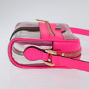 GUCCI Web Sherry Line Shoulder Bag Vinyl Clear Pink 517350 Auth YKZ583A-3