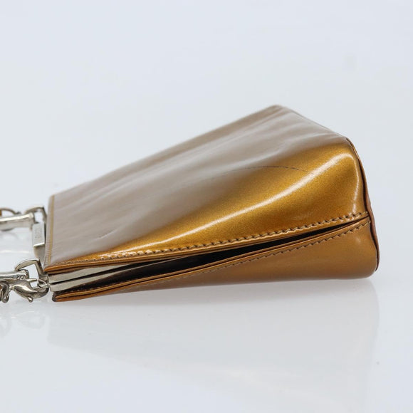 GUCCI Bamboo Bag Patent leather 2way Gold Tone 005 2046 0322 Auth YKZ590