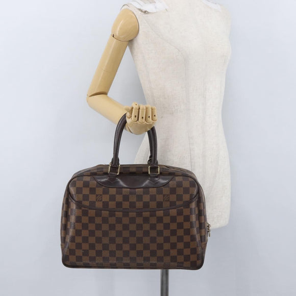 LOUIS VUITTON Damier Ebene Deauville Hand Bag SPO N47272 LV Auth YKZ591
