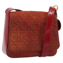 Christian Dior Canage Shoulder Bag Nylon Red Gold Auth YKZ592-1