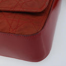 Christian Dior Canage Shoulder Bag Nylon Red Gold Auth YKZ592-15