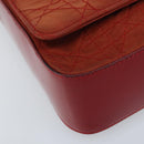 Christian Dior Canage Shoulder Bag Nylon Red Gold Auth YKZ592-16