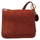 Christian Dior Canage Shoulder Bag Nylon Red Gold Auth YKZ592-13