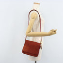 Christian Dior Canage Shoulder Bag Nylon Red Gold Auth YKZ592-25