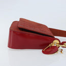 Christian Dior Canage Shoulder Bag Nylon Red Gold Auth YKZ592-3