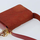 Christian Dior Canage Shoulder Bag Nylon Red Gold Auth YKZ592-6