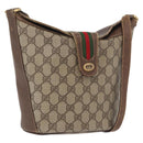 GUCCI GG Supreme Web Sherry Line Bag PVC Beige Gold 40 02 081 Auth YKZ594-1
