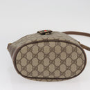 GUCCI GG Supreme Web Sherry Line Bag PVC Beige Gold 40 02 081 Auth YKZ594-9