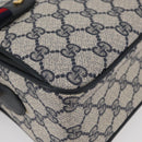 GUCCI GG Supreme Sherry Line Shoulder Bag PVC Navy Gold 93 02 049 Auth YKZ595-10