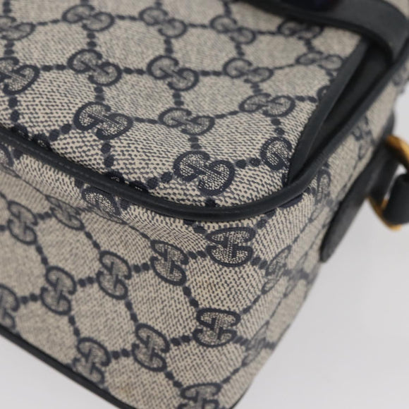 GUCCI GG Supreme Sherry Line Shoulder Bag PVC Navy Gold 93 02 049 Auth YKZ595