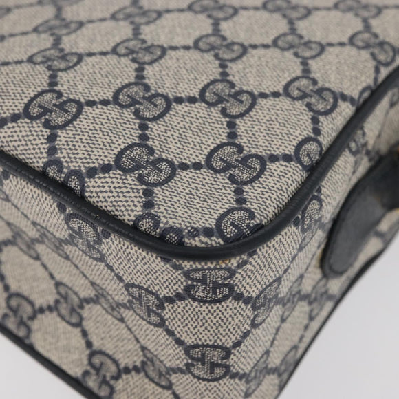 GUCCI GG Supreme Sherry Line Shoulder Bag PVC Navy Gold 93 02 049 Auth YKZ595