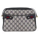 GUCCI GG Supreme Sherry Line Shoulder Bag PVC Navy Gold 93 02 049 Auth YKZ595-2